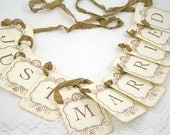 Just Married Garland / Banner - Petite Vintage Style - Wedding