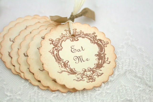 Eat Me Tags Alice In Wonderland Party Favor Tags