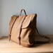 The Rucksack / Backpack in Cinnamon Brown Cotton Canvas and Leather