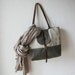 2-Tone Tote in Hemp and Dark Olive with detachable shoulder strap