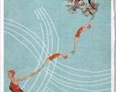 UTOPIA, Fine Art Collage Illustration Print   8x12 inch,