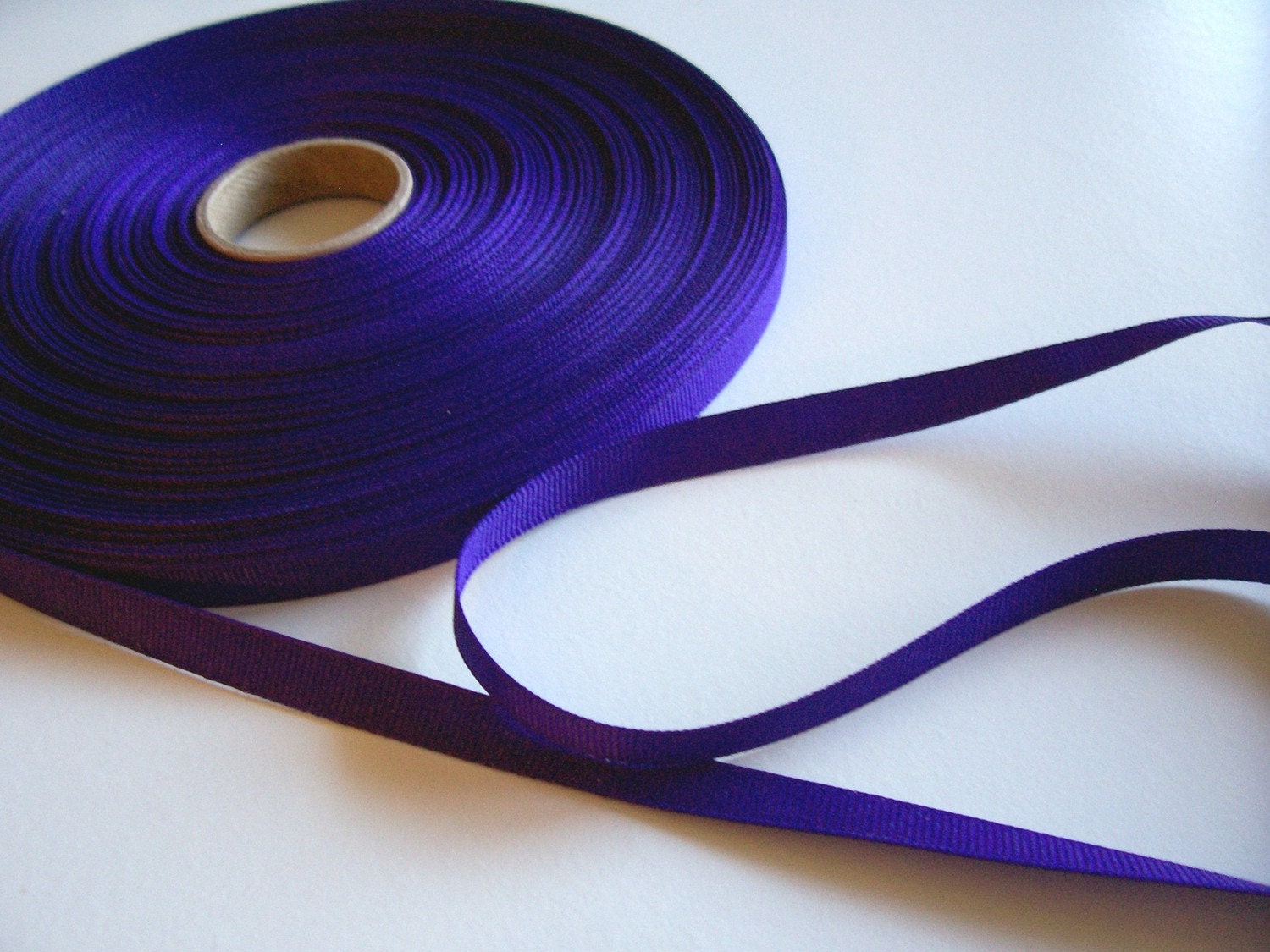 Violet Purple Grosgrain Ribbon 3/8 inch wide x 1 yard precut/ Craft Supplies/ Sewing Trim
