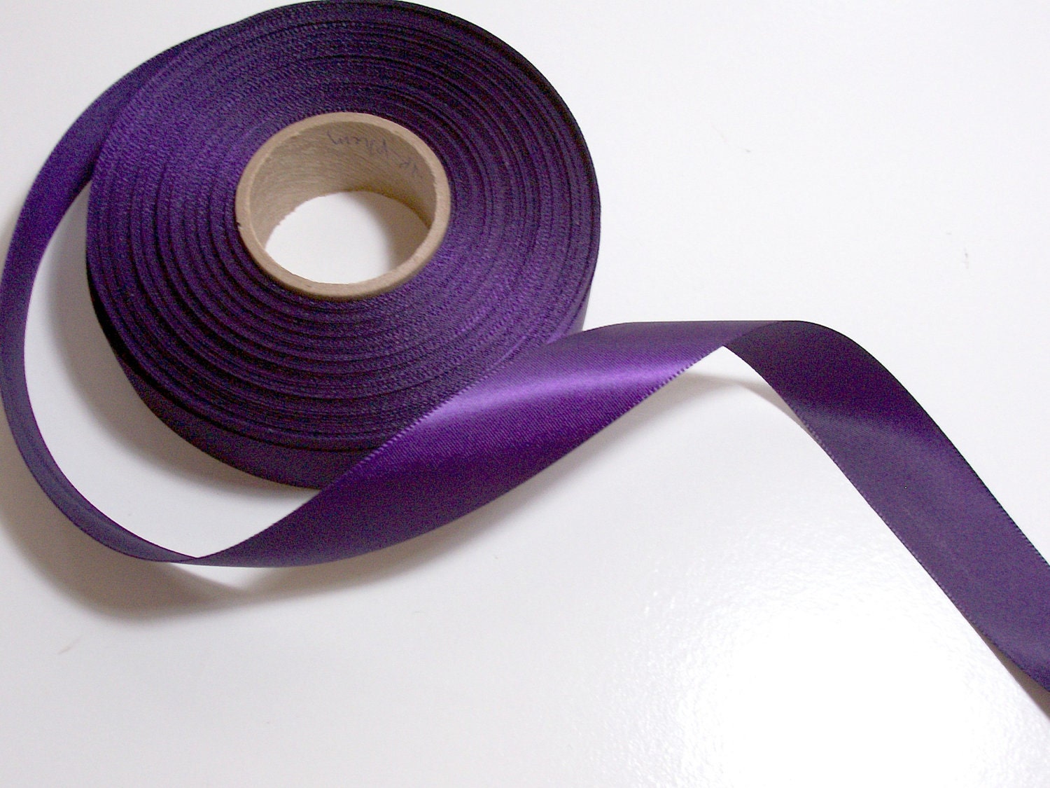 Single-Sided Dark Plum Satin Ribbon 7/8 inch wide x 2 yards