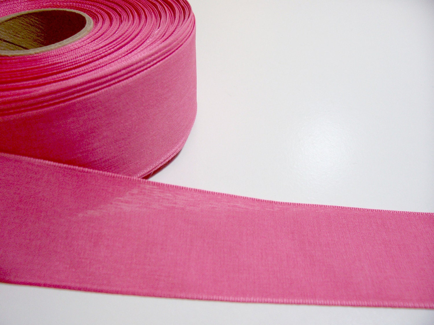 Rose Pink Polyester Woven Ribbon 1 1/2 inches wide x 2 yards