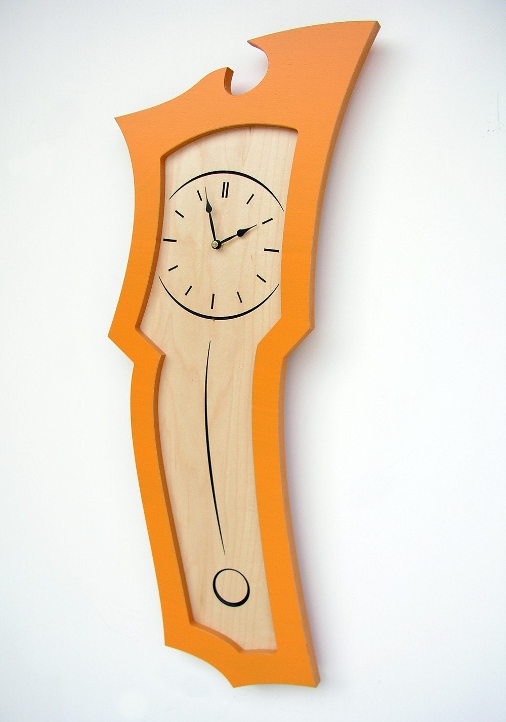 Wall Clock No.3 - in vibrant Tangerine