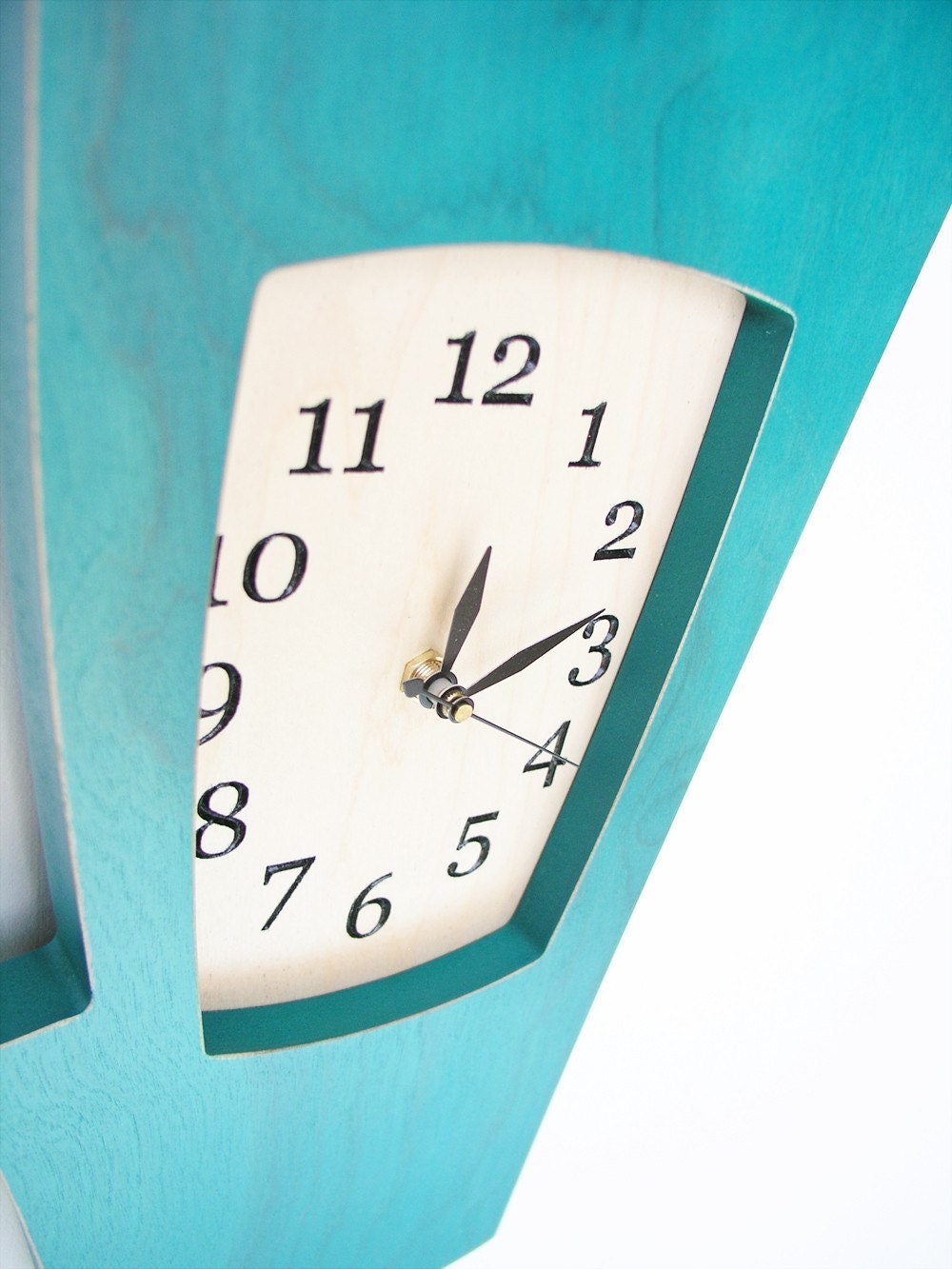 The Simon Says wall clock -  STAINED Turquoise