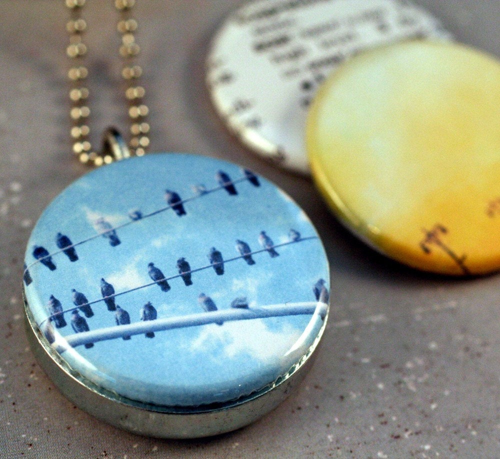 Picture Locket - Bird on a Wire - DEPUIS Soar Recycled Magnetic LOCKET SET By Polarity