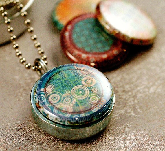 Mini Mandala Necklace -  Magnetic 4 in 1 Recycled LOCKET Set by Polarity