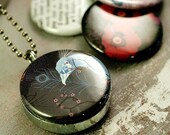 Peacock Art Locket - Swan Art Locket Necklace - Polarity, Recycled Locket - Fhiona Galloway