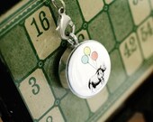 Party Animal Locket Necklace -  Birthday Necklace - Magnetic Locket - Partying Rhino by Polarity