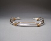 Sterling Silver Cuff with Gold Filled Knots