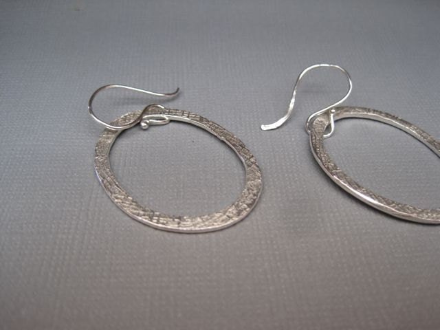 Textured Circle Pendant Earrings