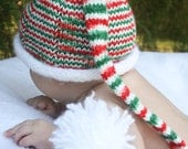Red Christmas Sparkle Baby Knit Tail Hat 0-6 Months