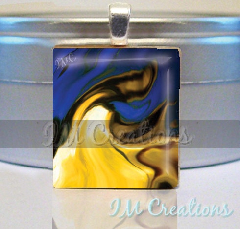 Midnight Flame Scrabble tile pendant charm by IMCreations (PAT183)