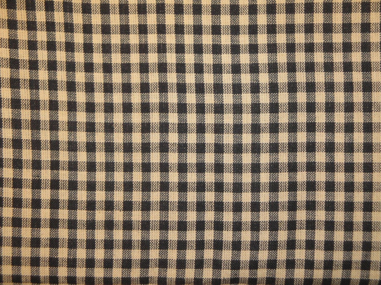 Homespun Material Black Medium Check Cotton Fabric 1 Yard