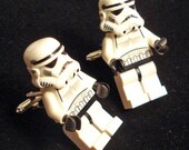 Full body Trooper silver toned cufflinks in gift box