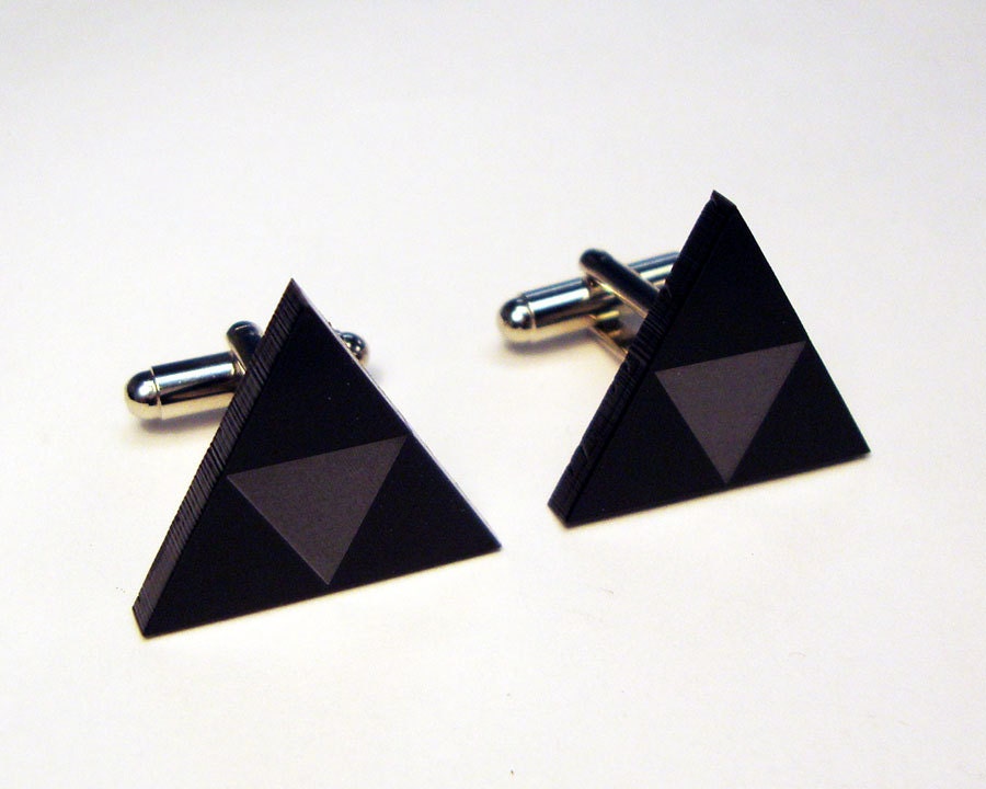 Tri force Zelda black cuff links in FREE gift box, groom, wedding