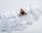 Tri force Zelda gold wedding garter belt in FREE gift box
