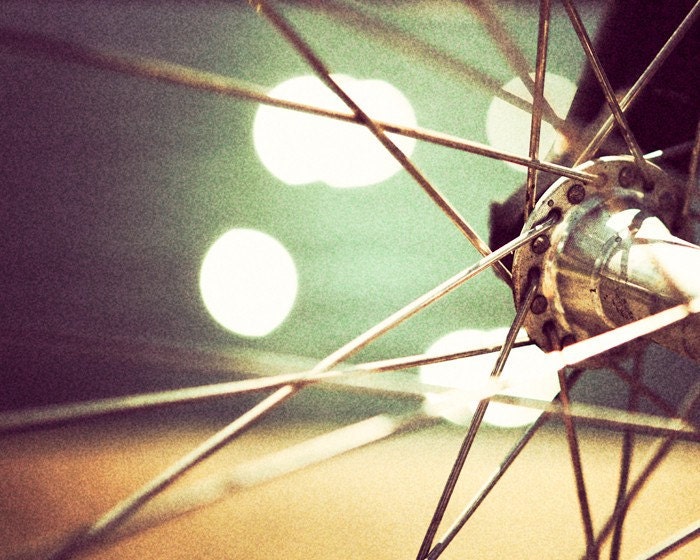 Bicycle photo, biker, bikes, teal, bicycle print, cycling, cyclist, tour de france, for a guy, athletic - Bokehcle 8x10