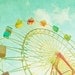 30% OFF SALE - Carnival photos, home decor, nursery art, turquoise, ferris wheel, wall art, baby, circus - Set of 4 5x7 prints