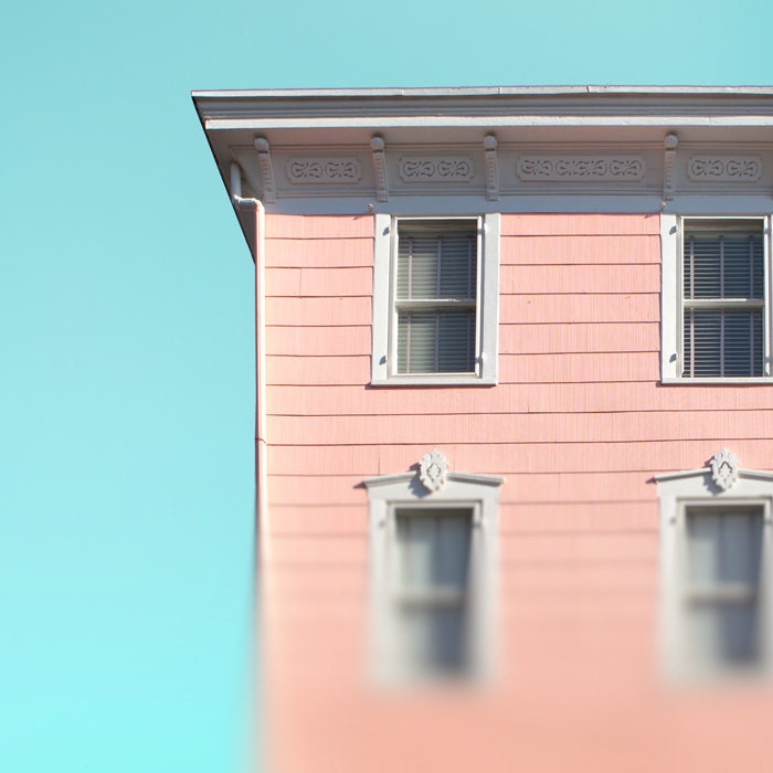 30% OFF Pastel colors architecture pink and blue powder blue pink house clapboard New Jersey Shore victorian 19th century