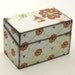 Recipe Box Bird in Bird House Retro Red and Blue READY TO SHIP Fits 4x6 Recipe Cards