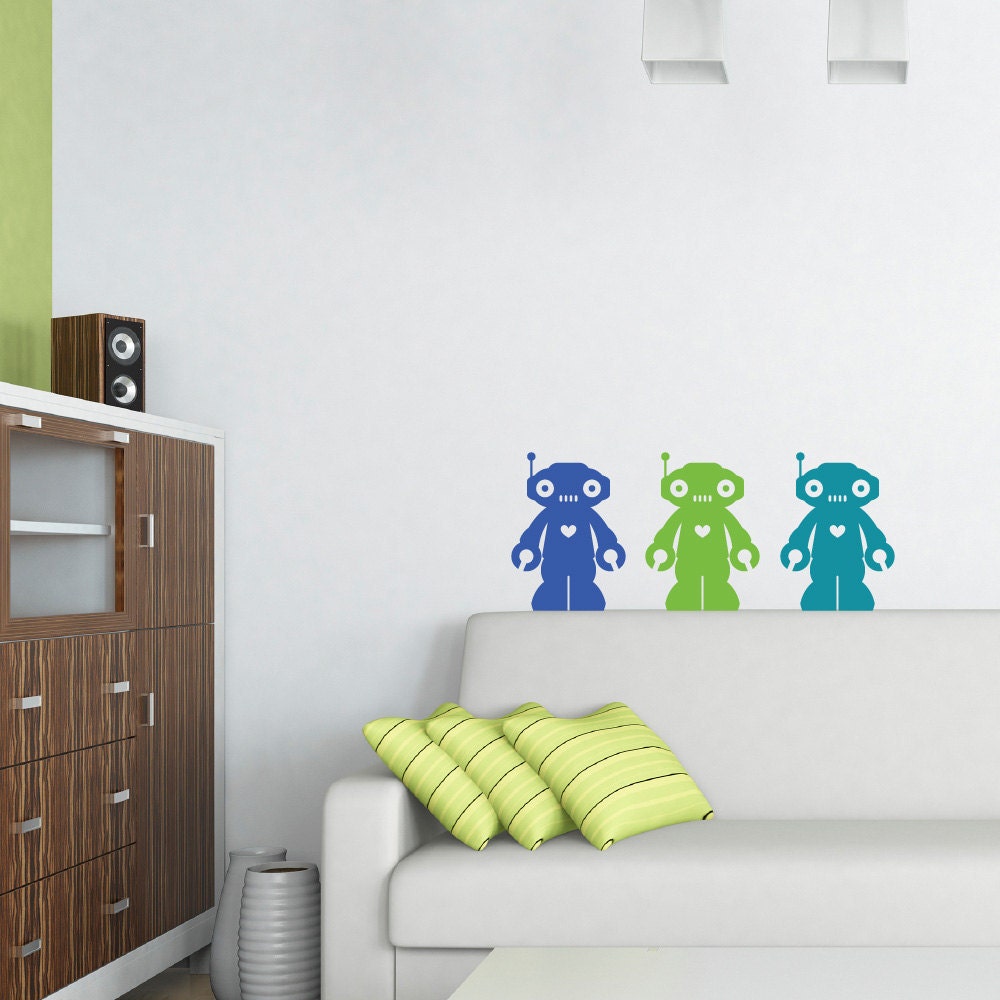 Robot Decals - Set of 3