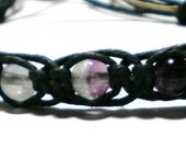 Fluorite gemstone hemp bracelet hemp jewelry
