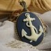 Navy Anchor Cameo Necklace