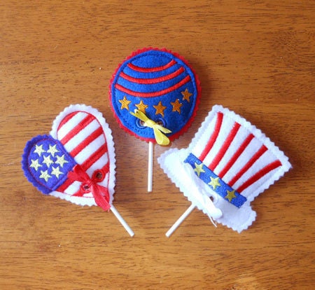 Patriotic party favors, lollipop covers, 4th of July