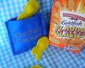 Pretend Felt play food Goldfish crackers and bag set of 4