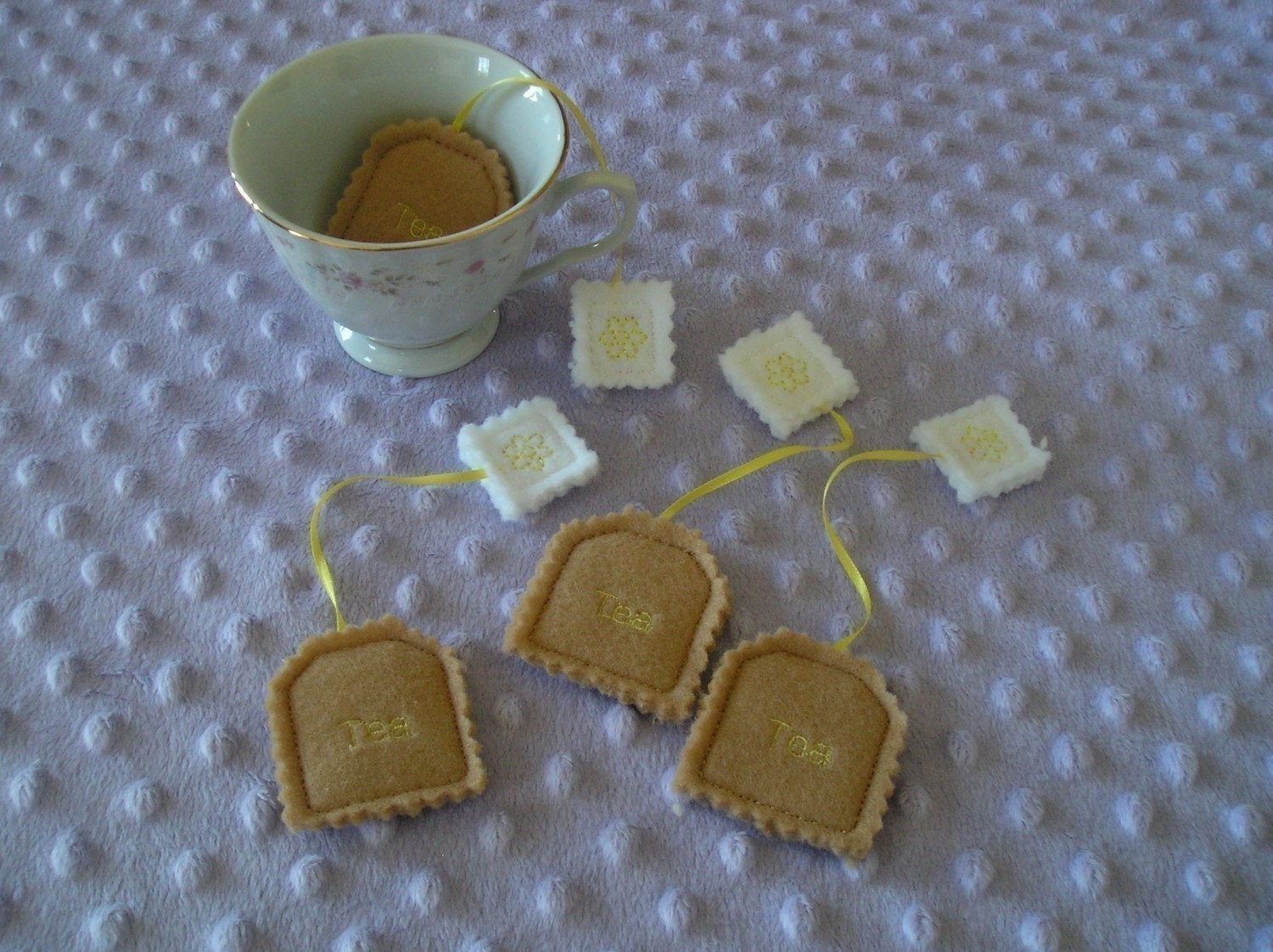 Pretend Felt Play Food Tea Bags set of 4