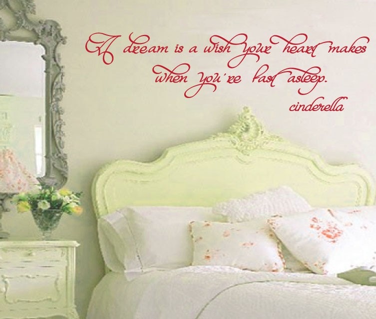 Vinyl Wall Decal Cinderella Quote - A Dream is a Wish - Children's Bedroom - Girl Nursery Vinyl Wall Art Sticker Room Decor - CQ154B