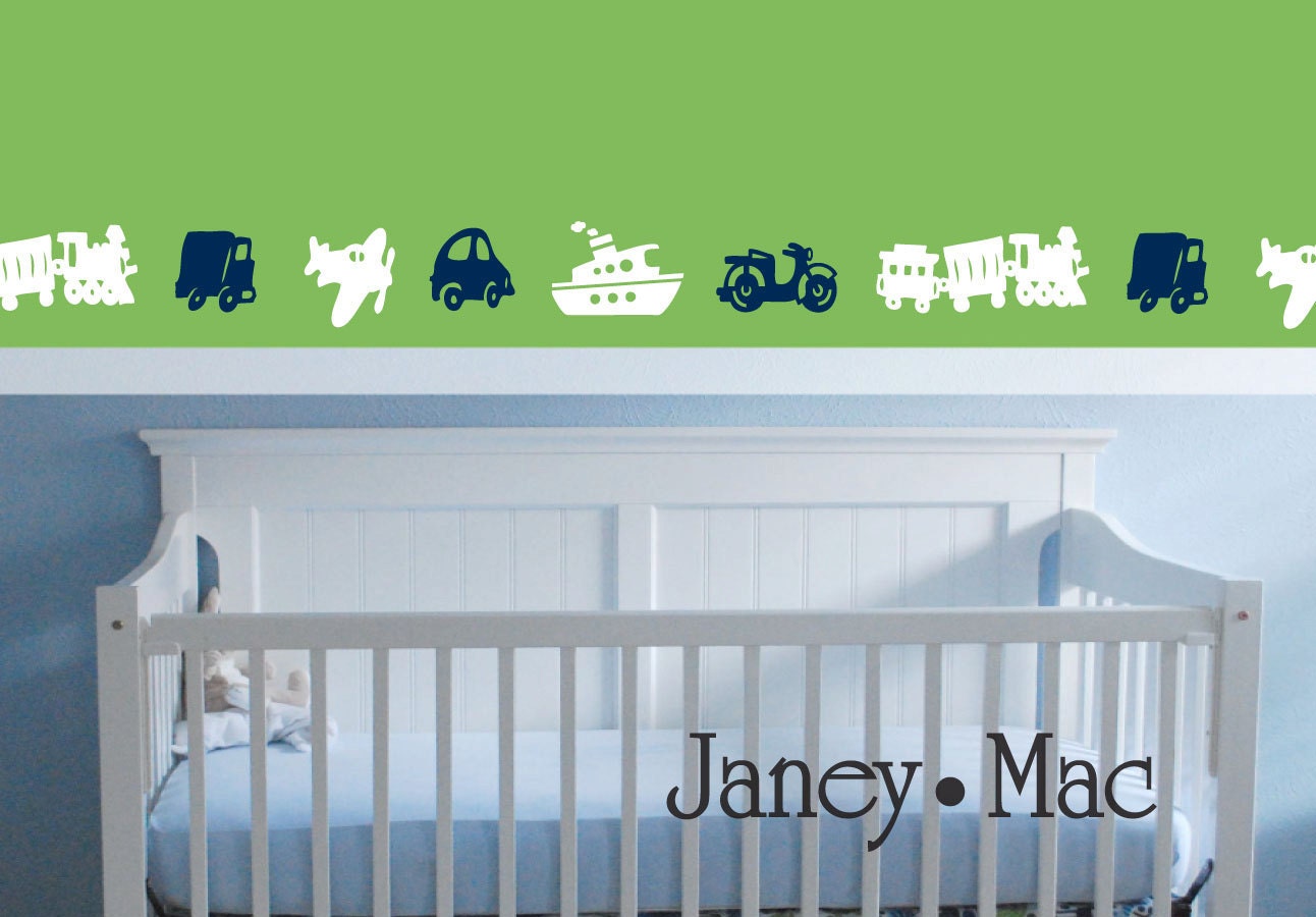 Transportation Wall Decal Airplane Boat Car Truck Motorcycle - Vinyl Wall Art Sticker - Children Bedroom Nursery Boy - CB109