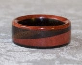 Wooden Ring or Wedding Band in the Diagonal Design - Custom