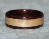 Wooden Wedding Band or Wood Ring with Inlay (Bent Wood Method) - Custom Made