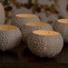 Porcelain Tea light Delight. Candle Holder N.2. Ceramic urchin. Designed and crafted by Wapa Studio.