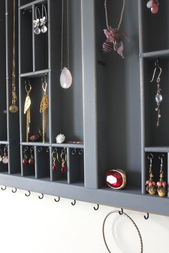 Shabby Chic Gray Jewelry Display