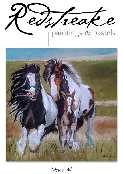 Gypsy Vanner 6 x 6 inch print signed by artist - buy 2 get one free