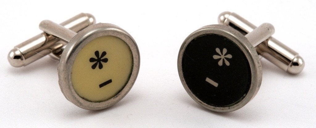 Men's Cuff Links - Typewriter Key - Asterisk 