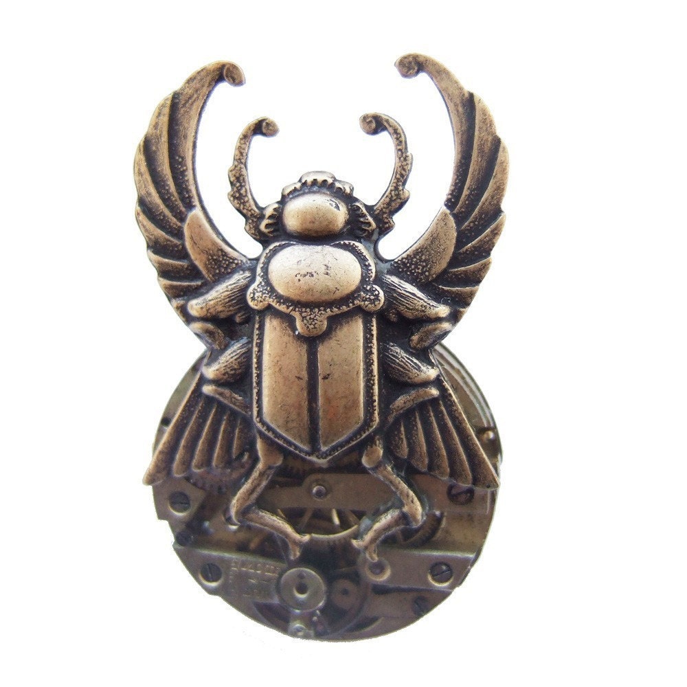 Steampunk scarab brooch