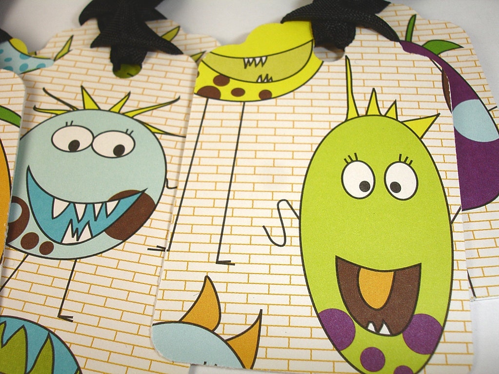 Handmade Monster Gift Tags set of Ten