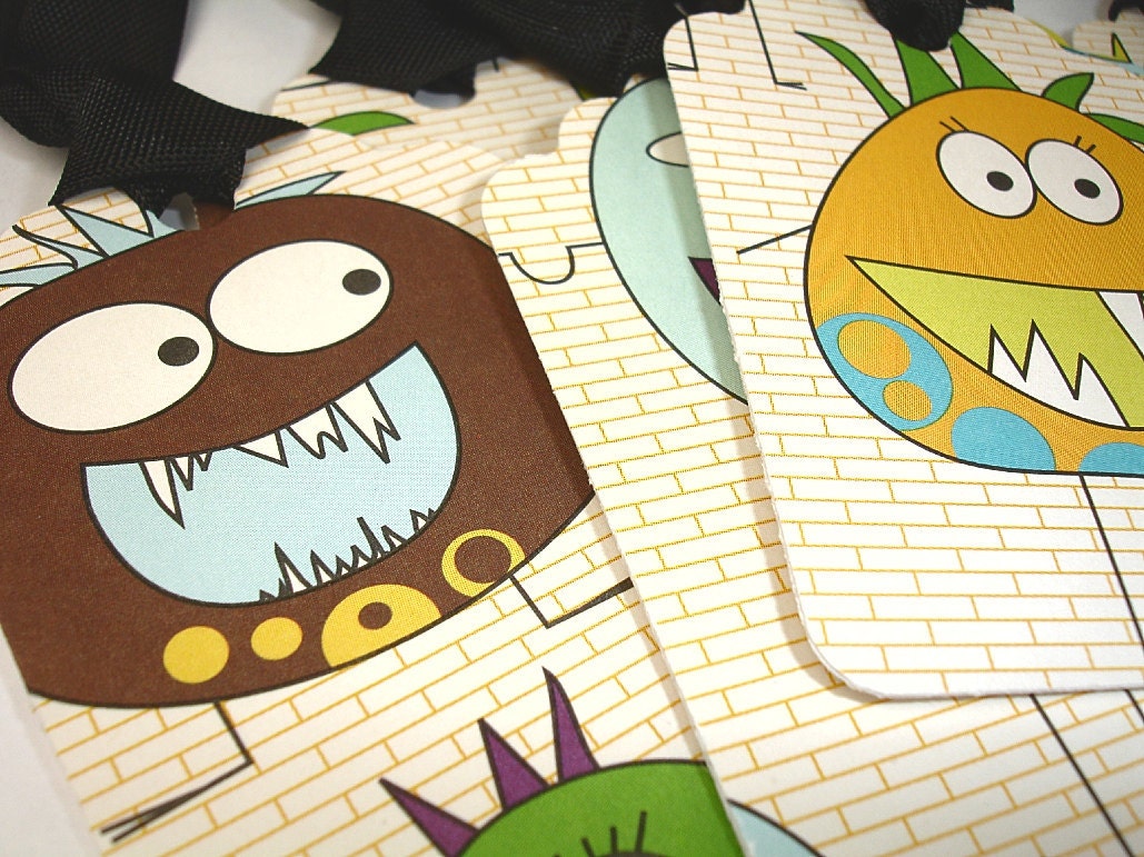 Handmade Monster Gift Tags set of Ten