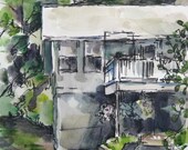 Custom House Portrait -  Watercolor Painting -