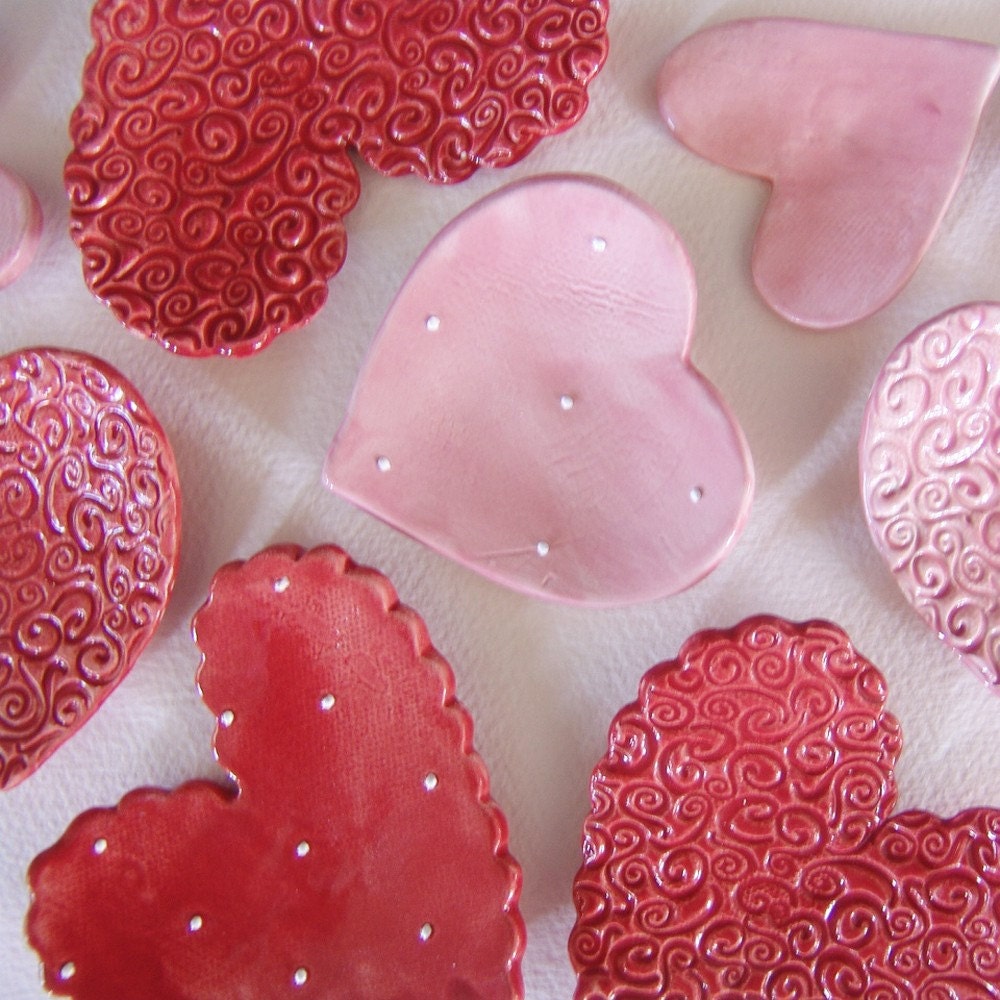 whimsical ceramic heart set