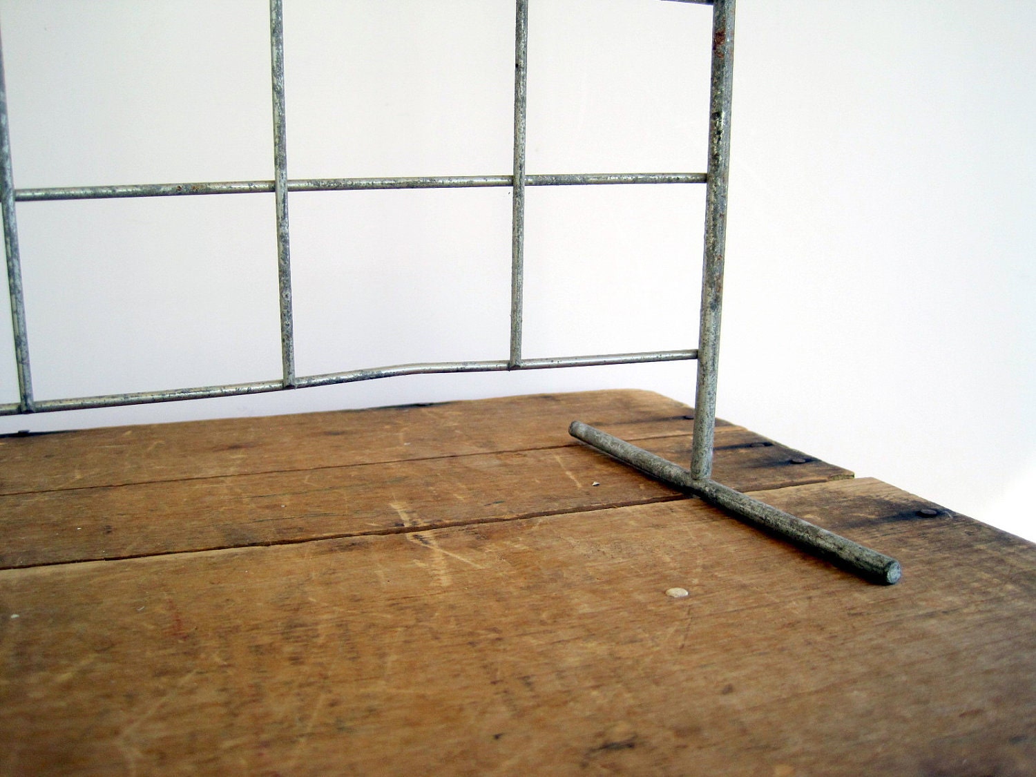 Vintage Industrial Metal Stand Memo Board Upcycled Display