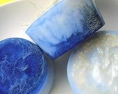 Soap - Loofah Soap - Butt Naked Button Soap - Natural Glycerin - Great for Shaving and Exfoliation - Blue Soap - Loofah
