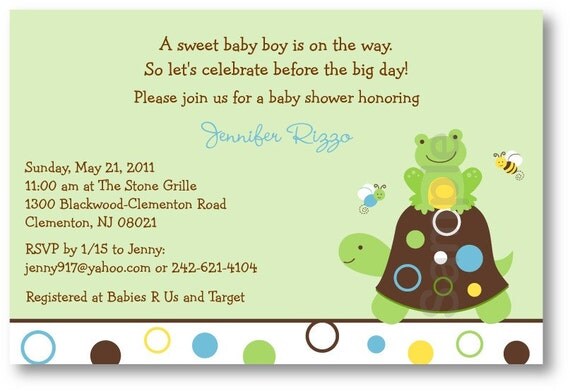 Frog Turtle Printable Baby Shower Invitation Il_570xn