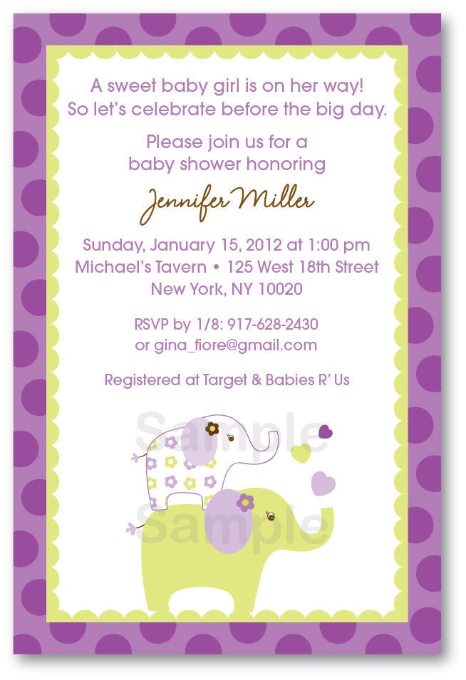 Baby Elephant Invitations