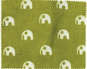 50cm quilters weight cotton Elephants on Olive by Umbrella Prints with free sewing pattern included